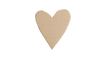 Cardboard cut in heart or love shape isolated on transparent background