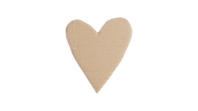 Cardboard cut in heart or love shape isolated on transparent background - Powered by Adobe