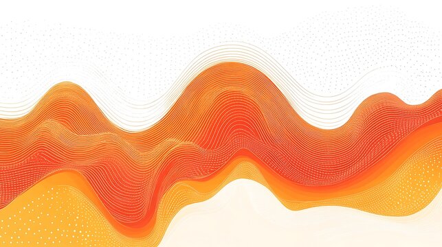 Abstract wavy orange design on white background