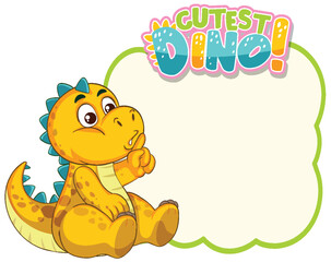 Adorable Cartoon Dinosaur with Text Bubble