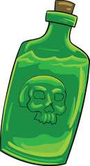 poison in a green bottle illustration