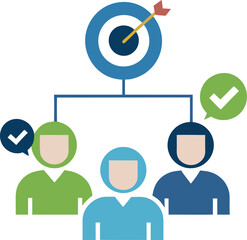 Fototapeta premium Team Goals Alignment Concept Colleagues Setting Priorities
