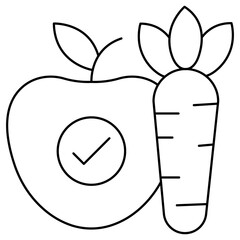 Health Food icon, Fuel Your Body Eat Clean, Live Strong, Healthy Eating Made Simple and Delicious, line, tick