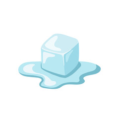 Melting ice cube. Vector illustration on a white background.