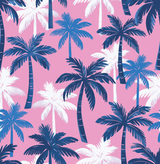 Seamless tropical pattern with palm tree. Design for fashion textiles, fabric, print, graphics, backgrounds and crafts.