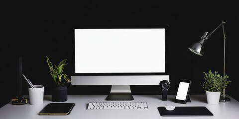 Computer Display Mockup Desk
