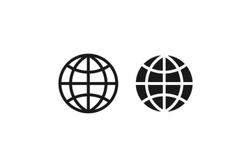 globe icon line and flat design