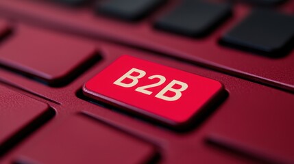 Close-Up of Red Keyboard Key Featuring the B2B Business Concept in Digital Communication