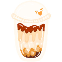 Brown Sugar Iced Coffee Cup Illustration