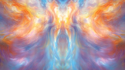 Abstract symmetrical swirling colors