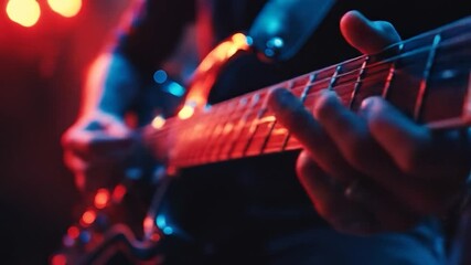 Guitarist playing electric guitar. - Powered by Adobe