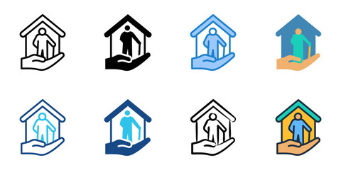 Nursing Homes icon set multiple style collection 
