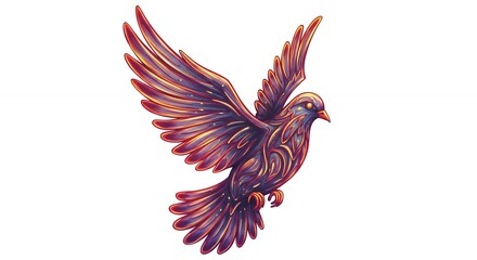 Fototapeta premium Artistic bird illustration in flight