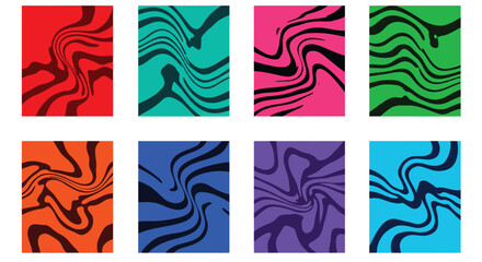 Colorful abstract backgrounds showcase wavy lines and geometric shapes, offering a modern and artistic aesthetic