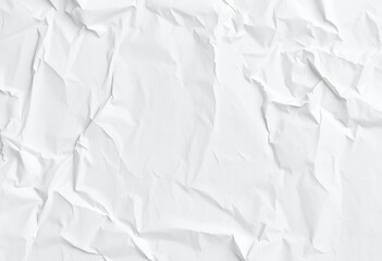 Fototapeta premium Wrinkled white tissue paper background, delicate texture, fold, aged