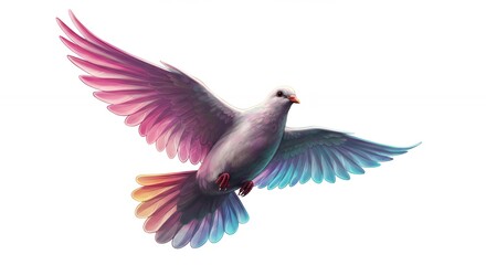 Obraz premium Colorful pigeon in flight