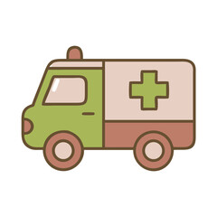 ambulance icon minimalist design Colored Outline Icon Symbol Pictogram Outline