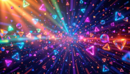 a modern dynamic lgbt pride background with luminous pulses of color, enhanced by digital particles and sparks, built for led screen backgrounds.