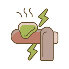 shock therapy icon minimal design Colored Outline Icon Symbol Pictogram Outline