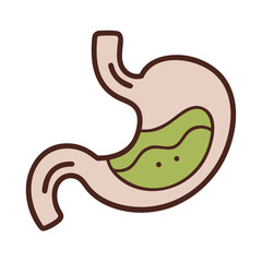 stomach icon minimal design Colored Outline Icon Symbol Pictogram Outline
