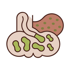 yeast infection icon minimal design Colored Outline Icon Symbol Pictogram Outline