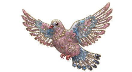 Fototapeta premium Ornate dove in flight