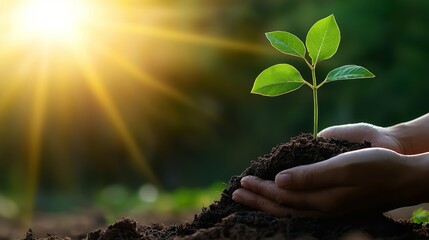 Eco-Friendly Volunteer Joining Hands for Environmental Clean-Up with Copy Space for Text