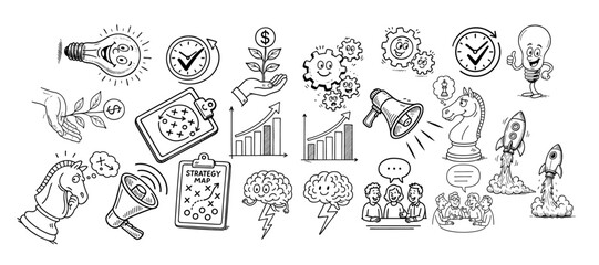 Obraz premium Strategy Growth and Planning Innovation, Execution and Success vector illustration 