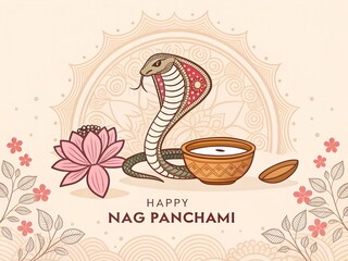 Hindu festival, happy Nag Panchami celebration background