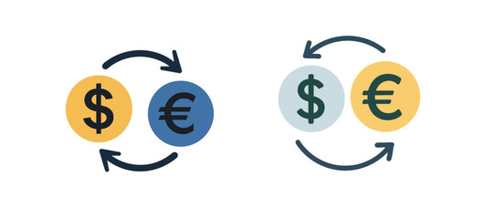 Obraz premium Currency Exchange Dollar and Euro symbol vector illustration 