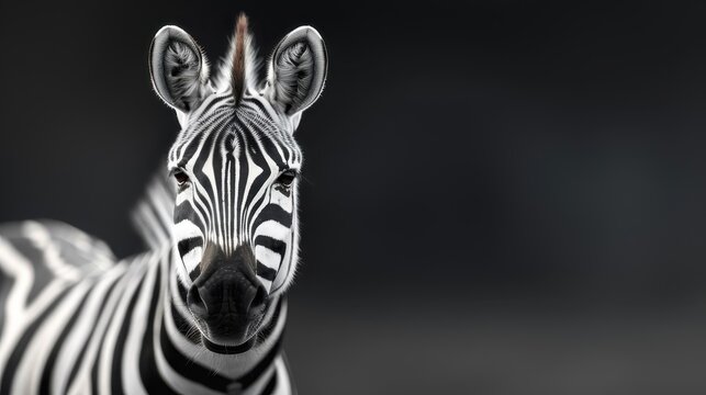A close-up portrait of a zebra with inquisitive eyes. - Powered by Adobe