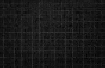 Dark black ceramic wall chequered and floor tiles mosaic background in bathroom. Design pattern geometric with grid wallpaper texture decoration pool. Simple seamless abstract surface grunge.