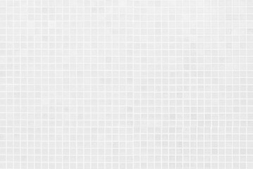 White tile wall chequered background bathroom texture. Ceramic brick wall and floor tiles mosaic...