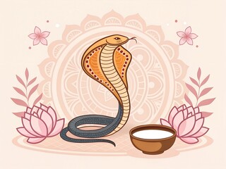 Hindu festival, happy Nag Panchami celebration background