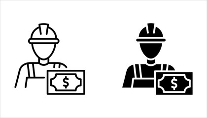 Worker compensation icon set. Supplemental insurance on white background