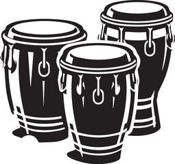 Bongo drums silhouette icon vector