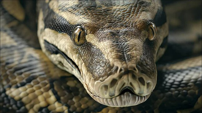 Serene Serpent A Close-Up Gaze into the Eyes of a Python