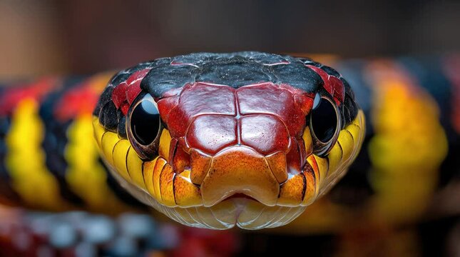 Vivid Snake Portrait Intricate Scales and Intense Gaze