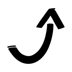 右肩上がりに伸びる黒い矢印のマーカー風アイコン