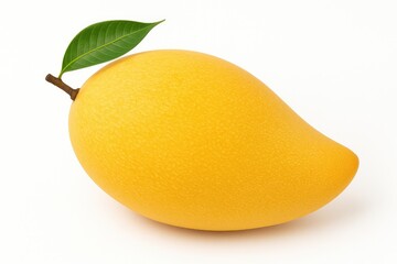 Juicy yellow mango on a white backdrop showcasing fresh fruit and thirst-quenching appeal