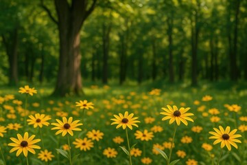 Fototapeta premium Bright summer blooms in yellow hues