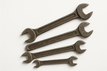 Hand tools for maintenance against a plain white backdrop