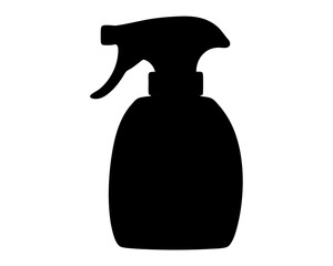 Black silhouette of a spray bottle for cleaning products or gardening
