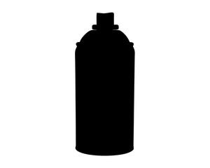 Simple silhouette of an aerosol can, possibly for graffiti or spray painting