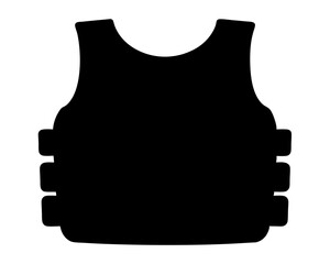 Stylized silhouette of a tactical ballistic vest or body armor garment