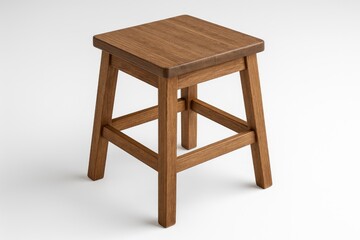 Solid timber seat with no background