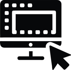 Computer monitor with cursor icon graphic