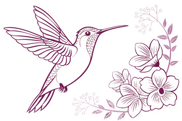 Obraz premium hummingbird and flower