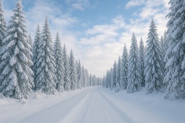 Snowy landscape showcasing winter's splendor and natural beauty