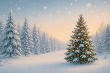 Fototapeta premium Pre-New Year Winter Celebration in the Park